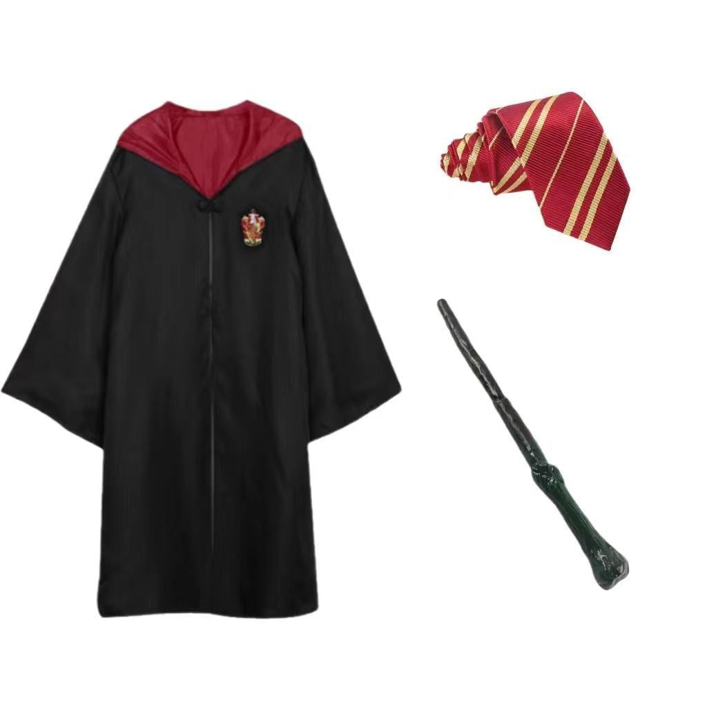 7PCS Harry Potter Costume Robe Cape Cloak Halloween Adult Kids Cosplay Magic Suit Gryffindor Slytherin Hufflepuff