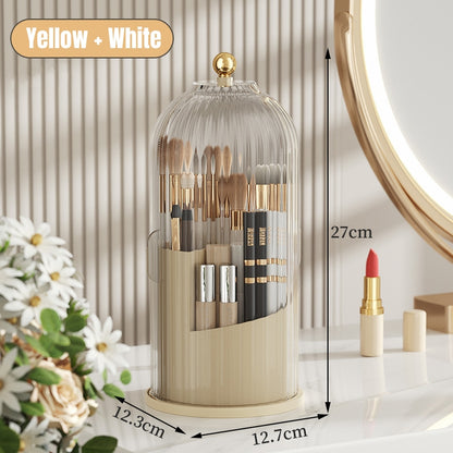 360° Rotary Makeup Brush Storage Box With Cover Dust Proof Makeup Brush Holder