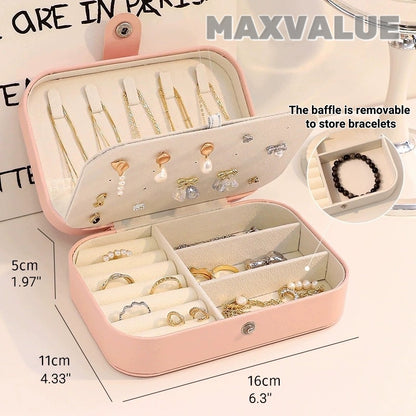 Travel Jewelry Storage Box Velvet Portable PU Leather Earring | Ring | Bracelet | Necklace Organizer