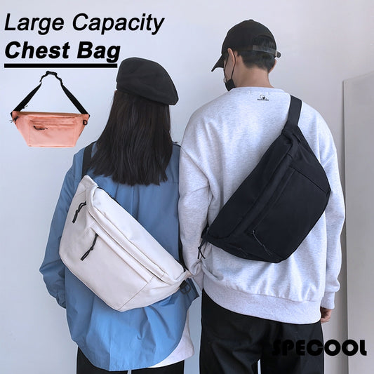 Large-capacity Functional Chest Bag Canvas Crossbody Bag Fashion Waist Bag Shoulder Bag for Men Women Couple