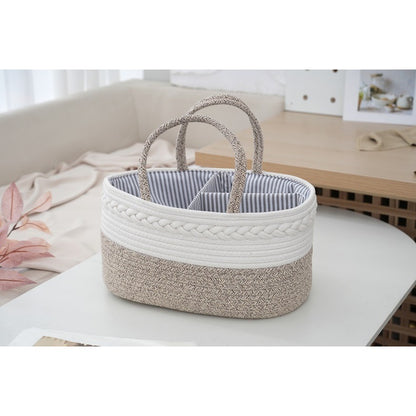 Foldable Diaper Bags Storage Bag Organizer Cotton Rope Woven Removable Dividers Mummy Bag