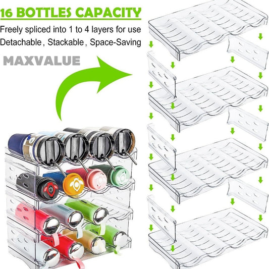 Wine Rack Water Flask Bottle Organizer Thermos Holder Multi-layer Transparent Fridge Organiser