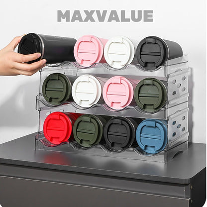 Wine Rack Water Flask Bottle Organizer Thermos Holder Multi-layer Transparent Fridge Organiser
