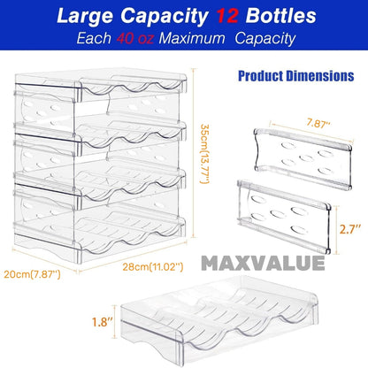 Wine Rack Water Flask Bottle Organizer Thermos Holder Multi-layer Transparent Fridge Organiser