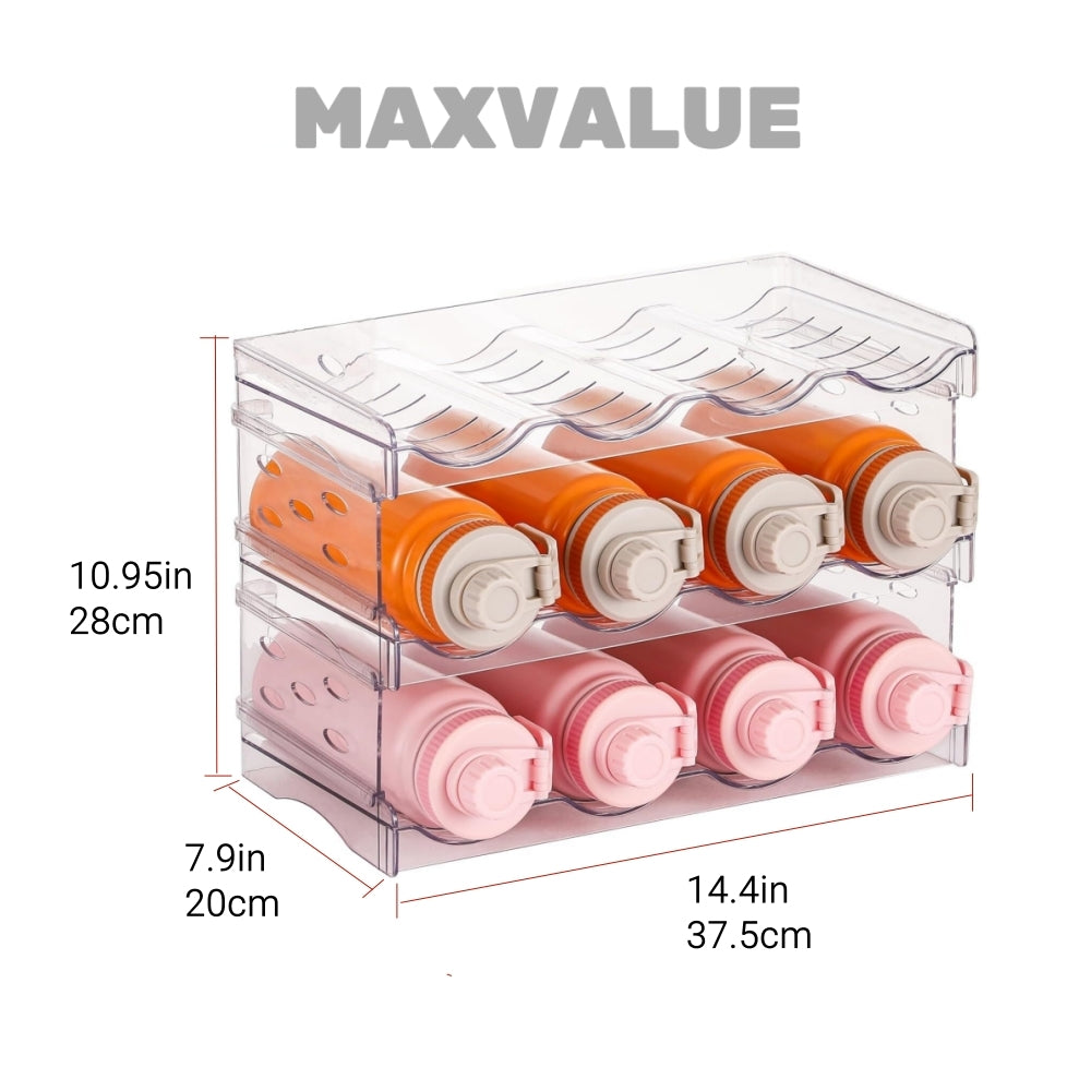 Wine Rack Water Flask Bottle Organizer Thermos Holder Multi-layer Transparent Fridge Organiser