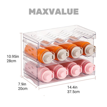 Wine Rack Water Flask Bottle Organizer Thermos Holder Multi-layer Transparent Fridge Organiser