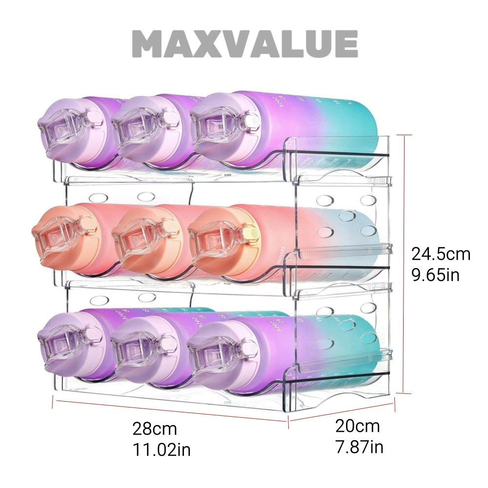 Wine Rack Water Flask Bottle Organizer Thermos Holder Multi-layer Transparent Fridge Organiser