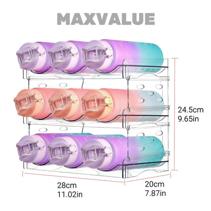 Wine Rack Water Flask Bottle Organizer Thermos Holder Multi-layer Transparent Fridge Organiser