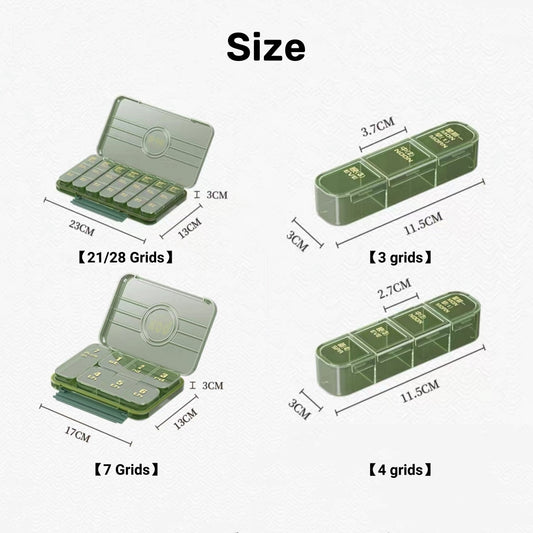 Portable Pill Box Three Meals A Day Sub-pack Medicine Dispenser 7-day Reminder Medicine Box